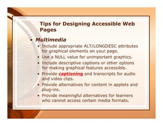 Improving Your Web Site Accessibility