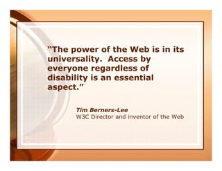 Improving Your Web Site Accessibility