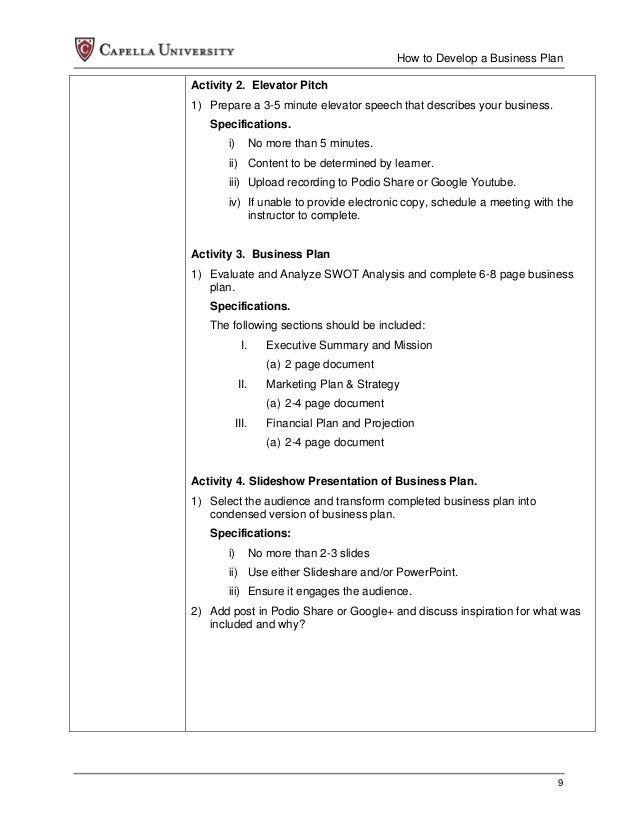 5 minute business plan