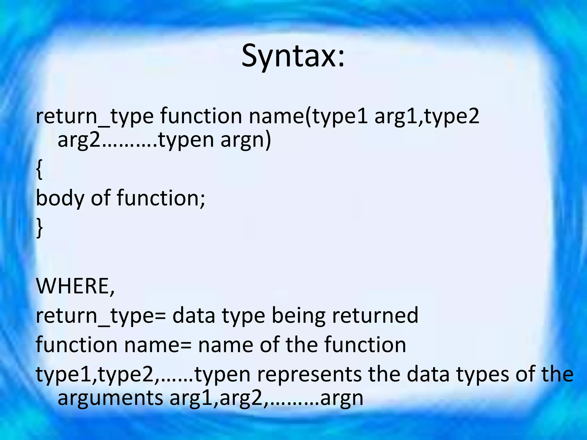 Function in C Programming | PPTX | Web Development | Internet