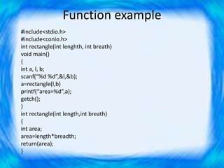 Function in C Programming | PPTX