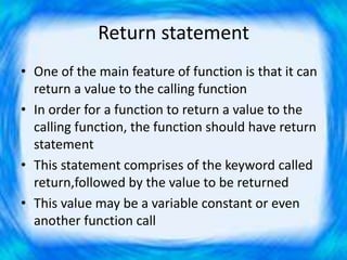 Function in C Programming | PPTX