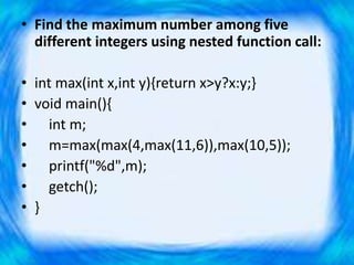 Function in C Programming | PPTX | Web Development | Internet