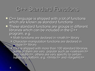 C++ functions | PPT