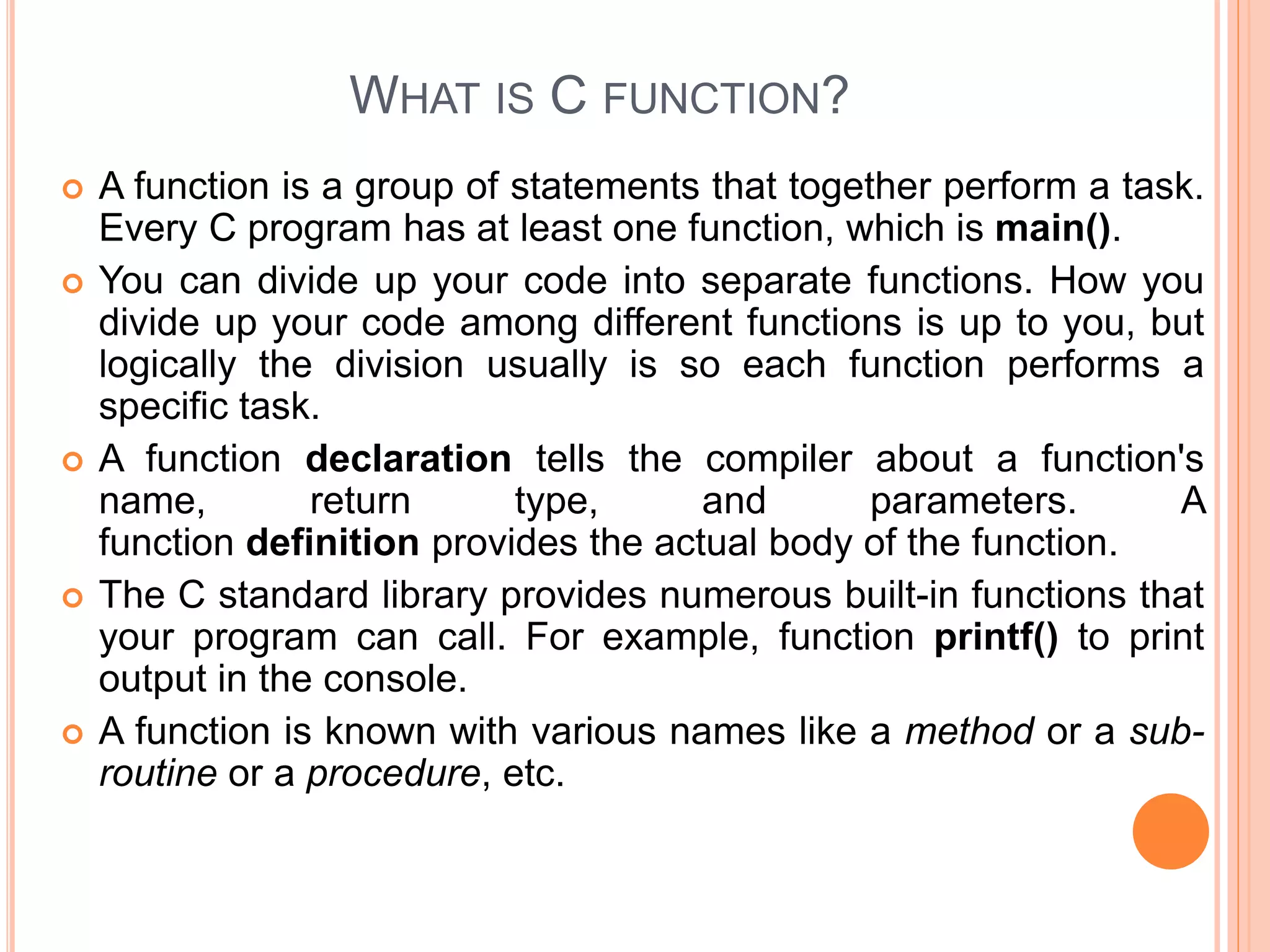 C functions | PPT