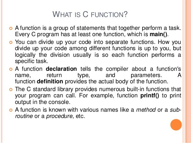 C functions