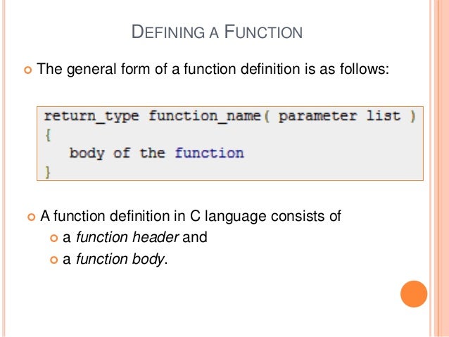 c functions c function