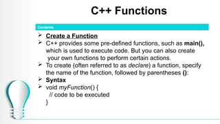 C++ Functions C++ Conditions.pptx vd.pptx