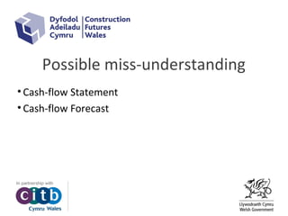 Possible miss-understanding
• Cash-flow Statement
• Cash-flow Forecast
 
