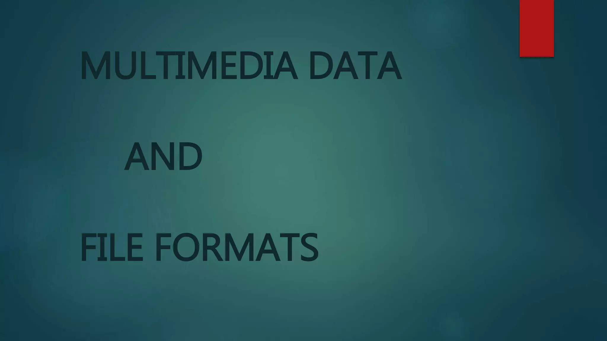 Multimedia data and file format ppt
