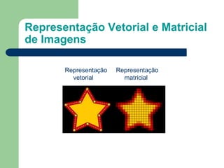Representação Vetorial e Matricial
de Imagens
Representação
vetorial
Representação
matricial
 