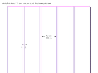 O Grid do Portal Terra é composto por 5 colunas principais 4,8 cm 567 px 0,4 cm 