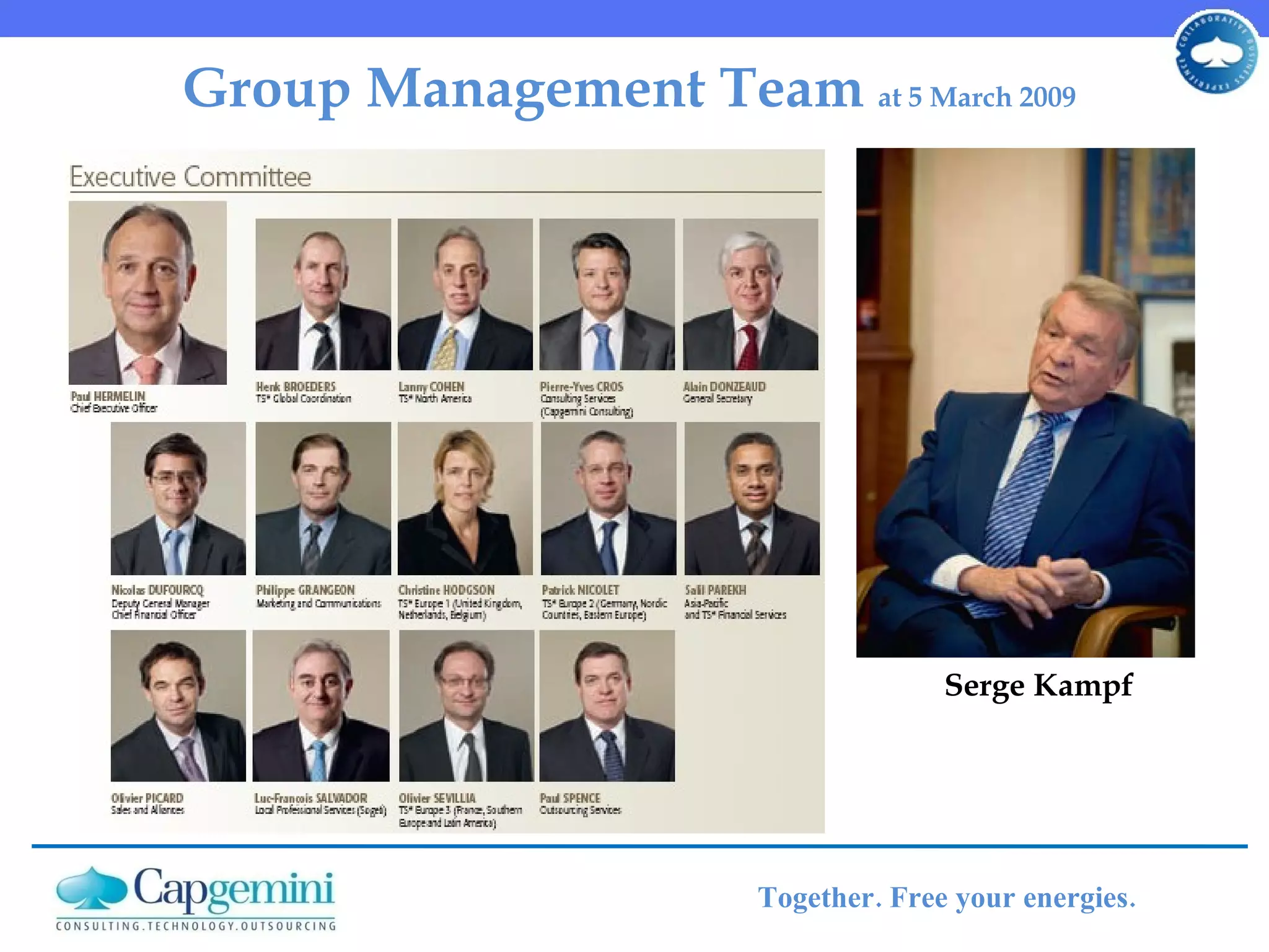 Group Management Team  at 5 March 2009 Serge Kampf 