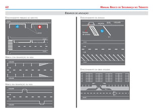 62

Manual Básico
Exemplos de aplicação

Estacionamento paralelo ao meio-fio

Estacionamento em ângulo

Marca com delimitação da vaga

Estacionamento em áreas isoladas

Marca sem delimitação da vaga

de

Segurança

no

Trânsito

 