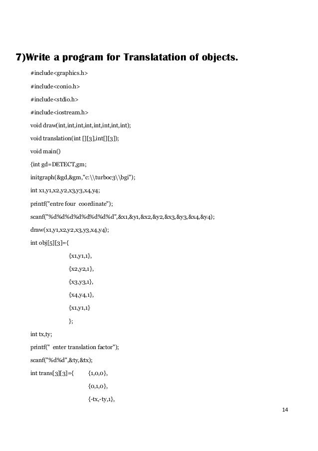 computer graphics practicals