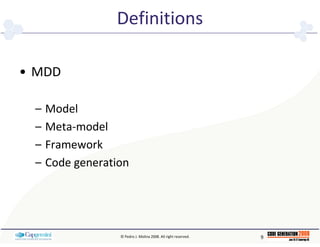 Mdd Code Specifiers MDD: Models, frameworks, & code generation | PDF