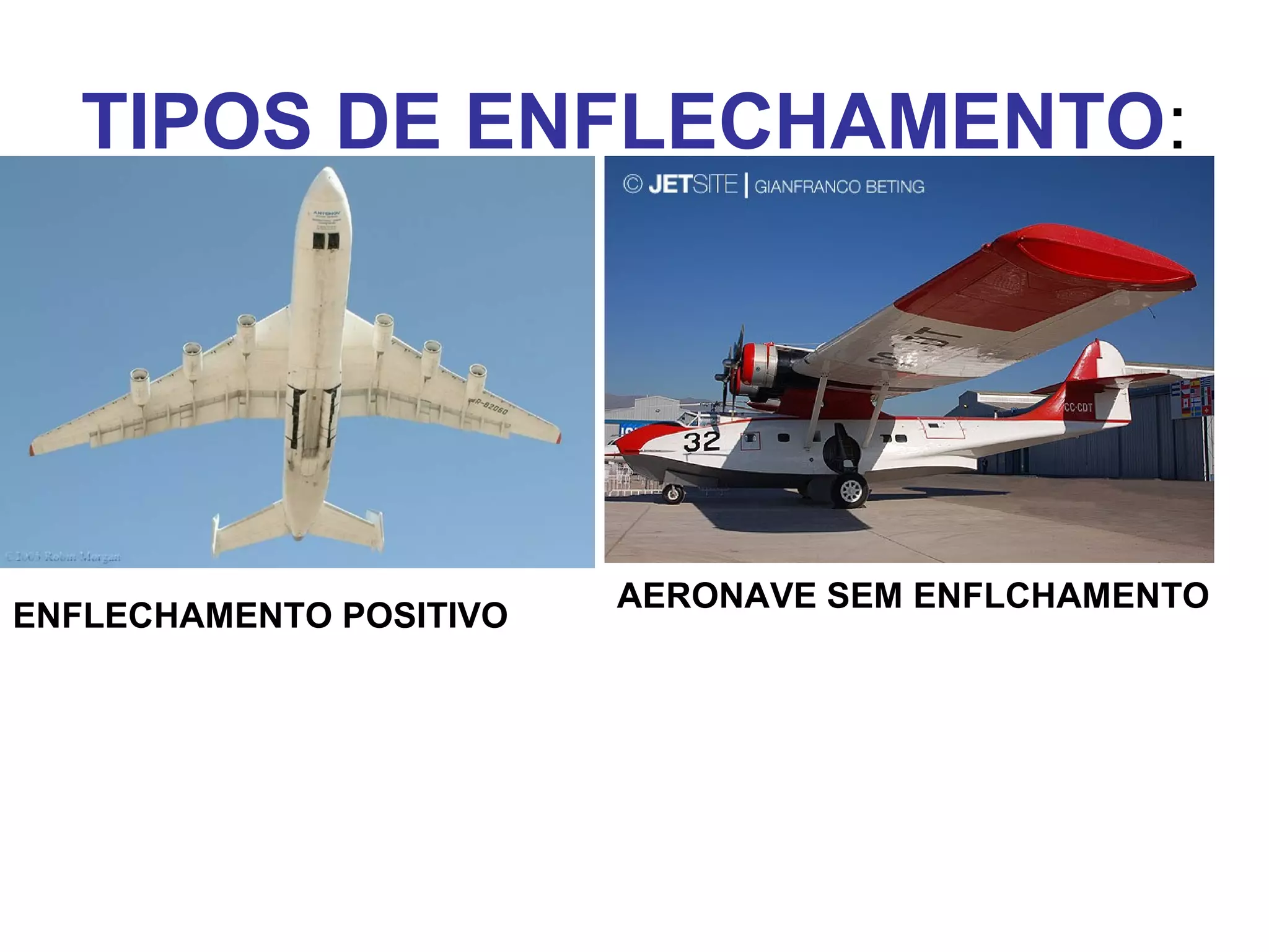 TIPOS DE ENFLECHAMENTO:
ENFLECHAMENTO POSITIVO
AERONAVE SEM ENFLCHAMENTO
 