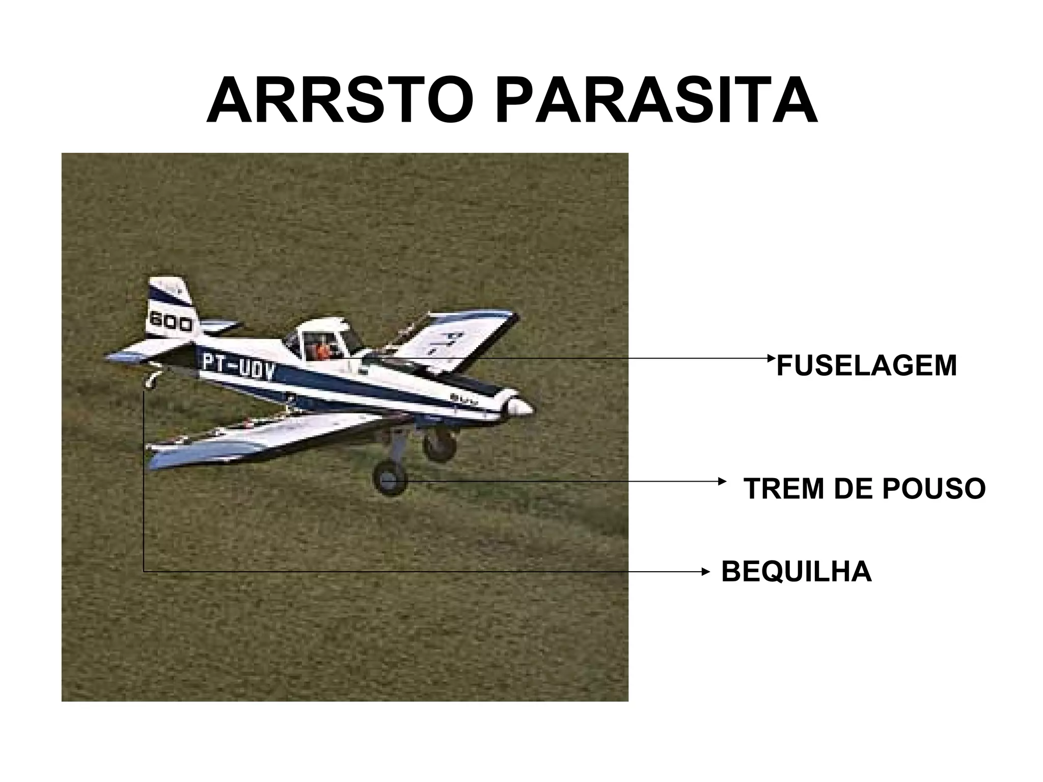ARRSTO PARASITA
FUSELAGEM
TREM DE POUSO
BEQUILHA
 