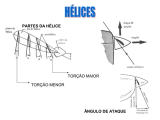PARTES DA HÉLICE
TORÇÃO MAIOR
TORÇÃO MENOR
ÂNGULO DE ATAQUE
 