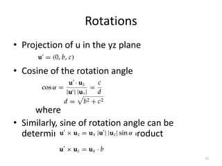 Projection Rotation Translation 3D transformation and viewing | PDF