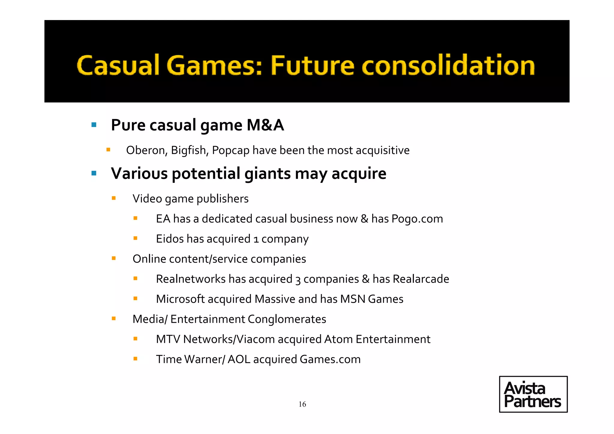 Casual Games; A Strategic Review of the Sector