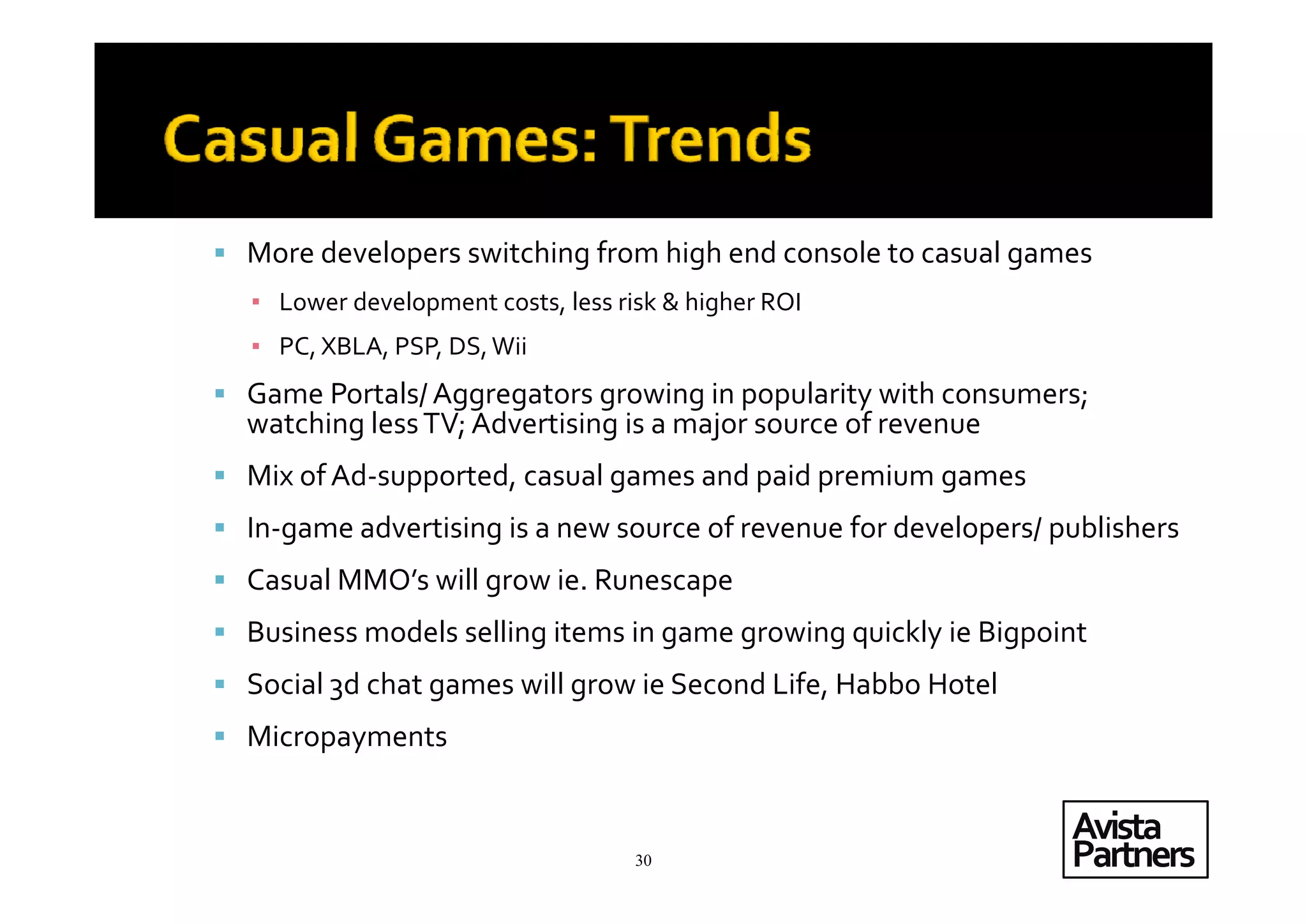 Casual Games; A Strategic Review of the Sector