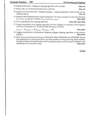 Computer Graphics Notes (B.Tech, KUK, MDU)