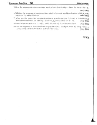 Computer Graphics Notes (B.Tech, KUK, MDU)