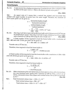 Computer Graphics Notes (B.Tech, KUK, MDU)