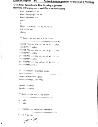 Computer Graphics Notes (B.Tech, KUK, MDU)
