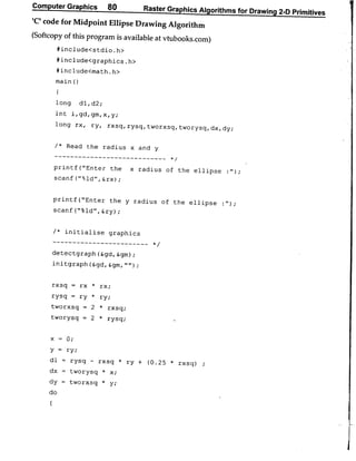 Computer Graphics Notes (B.Tech, KUK, MDU)