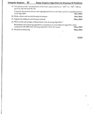 Computer Graphics Notes (B.Tech, KUK, MDU)