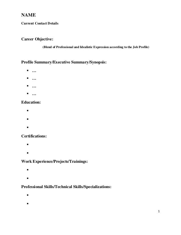 resume format basic and simple resume format basic