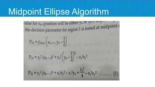 Midpoint Ellipse Algorithm
 