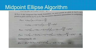 Midpoint Ellipse Algorithm
 