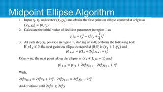 Midpoint Ellipse Algorithm
 