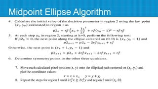 Midpoint Ellipse Algorithm
 