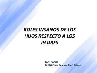 ROLES INSANOS DE LOS
HIJOS RESPECTO A LOS
PADRES
FACILITADOR
M.PNL Cesar Germán Zenil Aldape
 