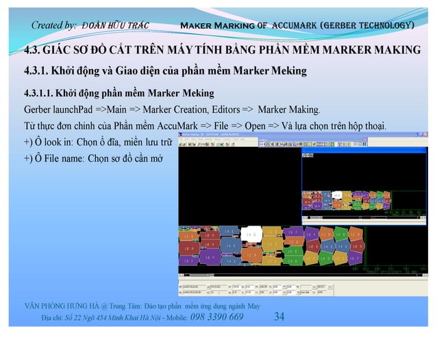 Giác sơ đồ bằng phần mềm marker making (gerber accumark) | PPT