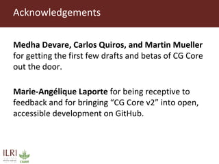 CG Core v2 schema from the DSpace perspective