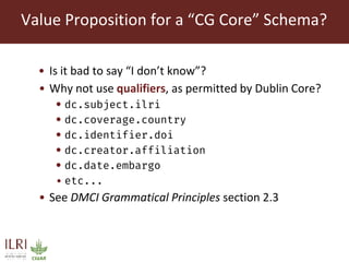 CG Core v2 schema from the DSpace perspective