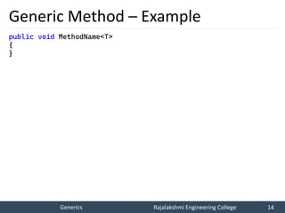 C# Generics - Computer Science and Engineering Department | PDF