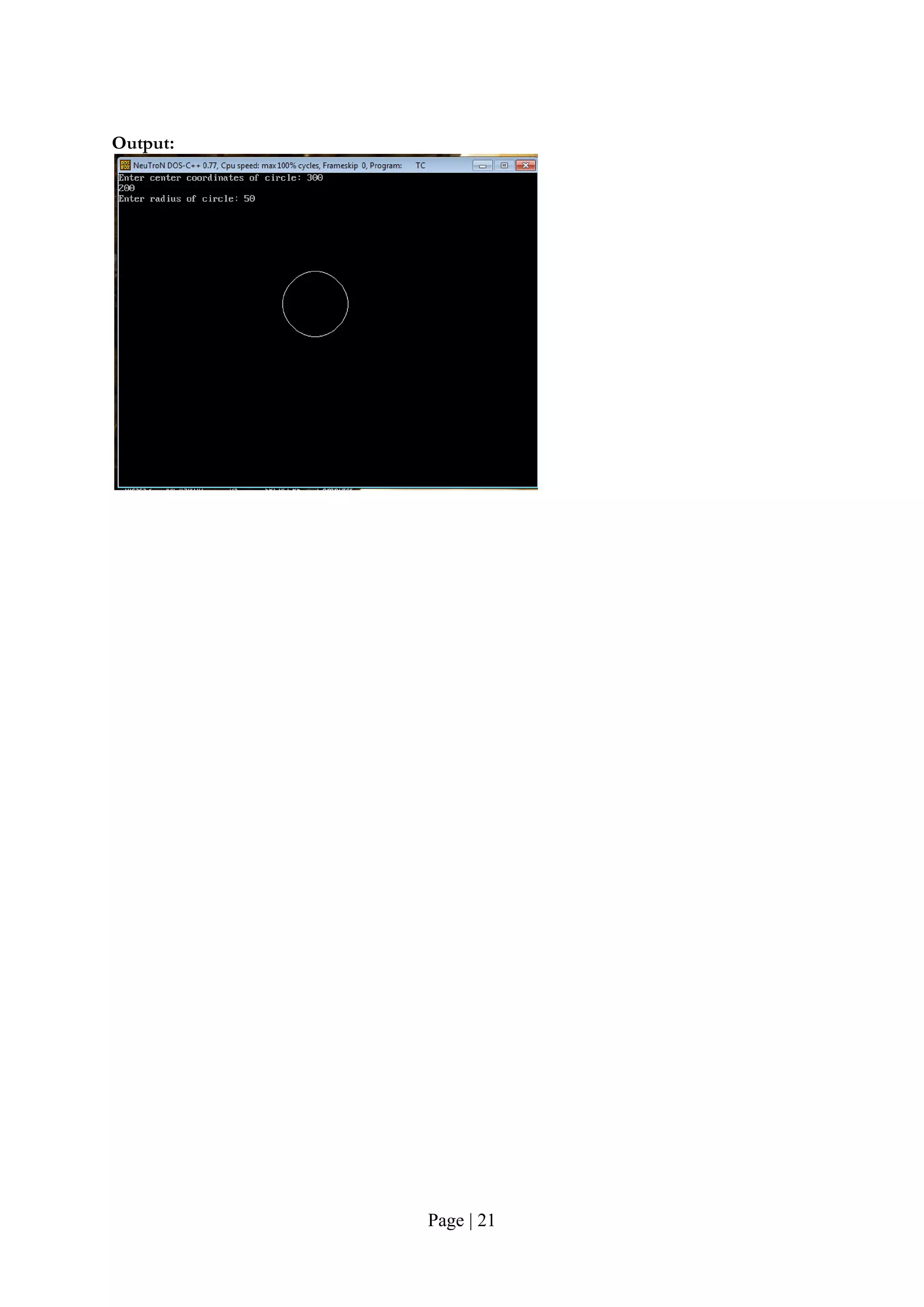 Page | 21
Output:
 