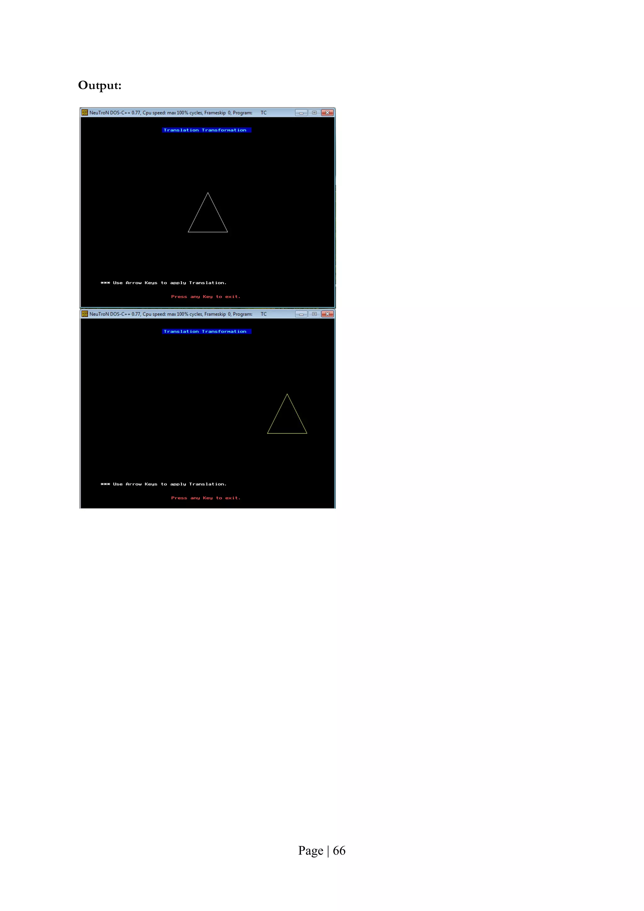 Page | 66
Output:
 