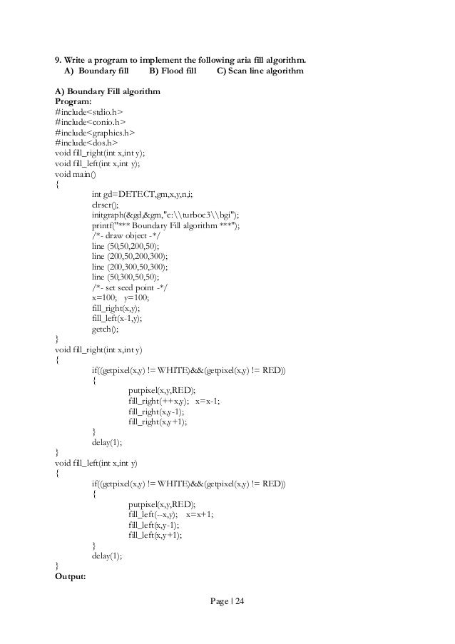 Line Drawing Algorithm Program In Computer Graphics : Computer graphics programes