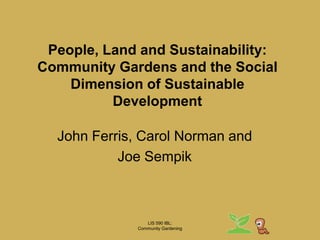 LIS 590 IBL:Community GardeningOverview CG HistoryGreat Depression