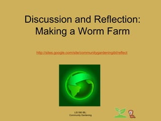 Permaculture projectsLIS 590 IBL:Community GardeningBenefits of CG/UGFood production – access to affordable fresh produce