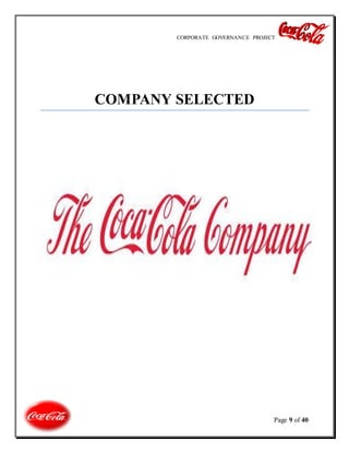 CORPORATE GOVERNANCE PROJECT
Page 9 of 40
COMPANY SELECTED
 