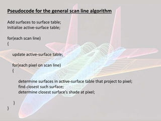 Computer Graphics - Hidden Line Removal Algorithm | PPTX