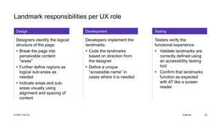 UXPA 2021: Accessibility Foundations: Using Landmarks and Sectioning ...